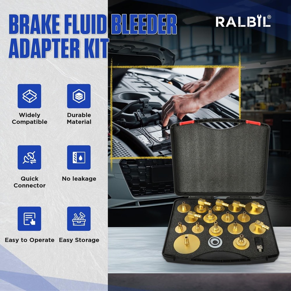 20PCS Brake Bleeder Adapter Kit Master Cylinder Multiple sizes