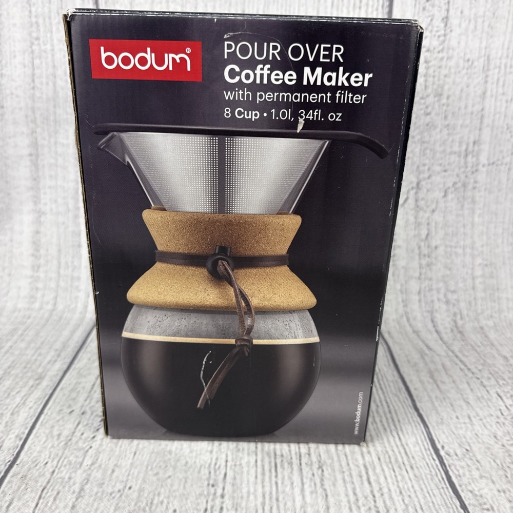 NEW - Bodum Pour Over 8 Cup Coffee Maker Mesh Filter 34 Fl. Oz  Perm. Filter
