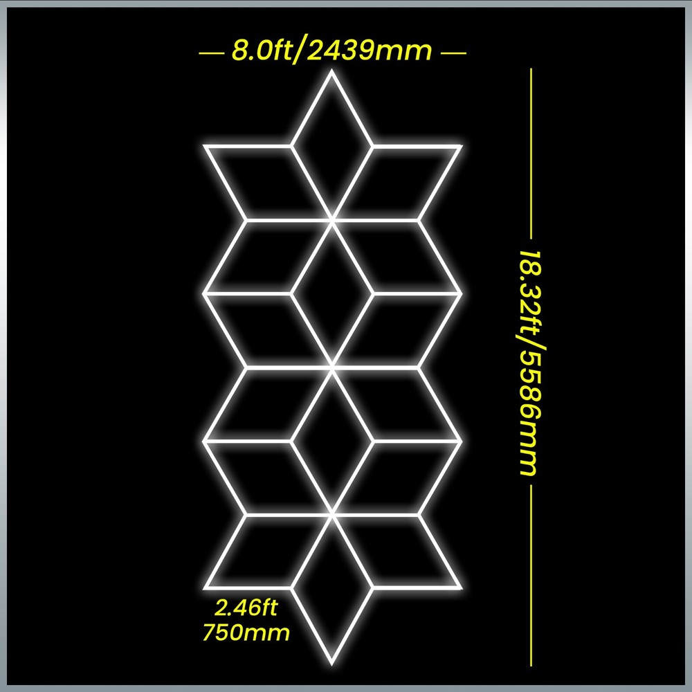 NEW DESIGN - LED Light System - Modular - Modern design LED - Diamond Pattern