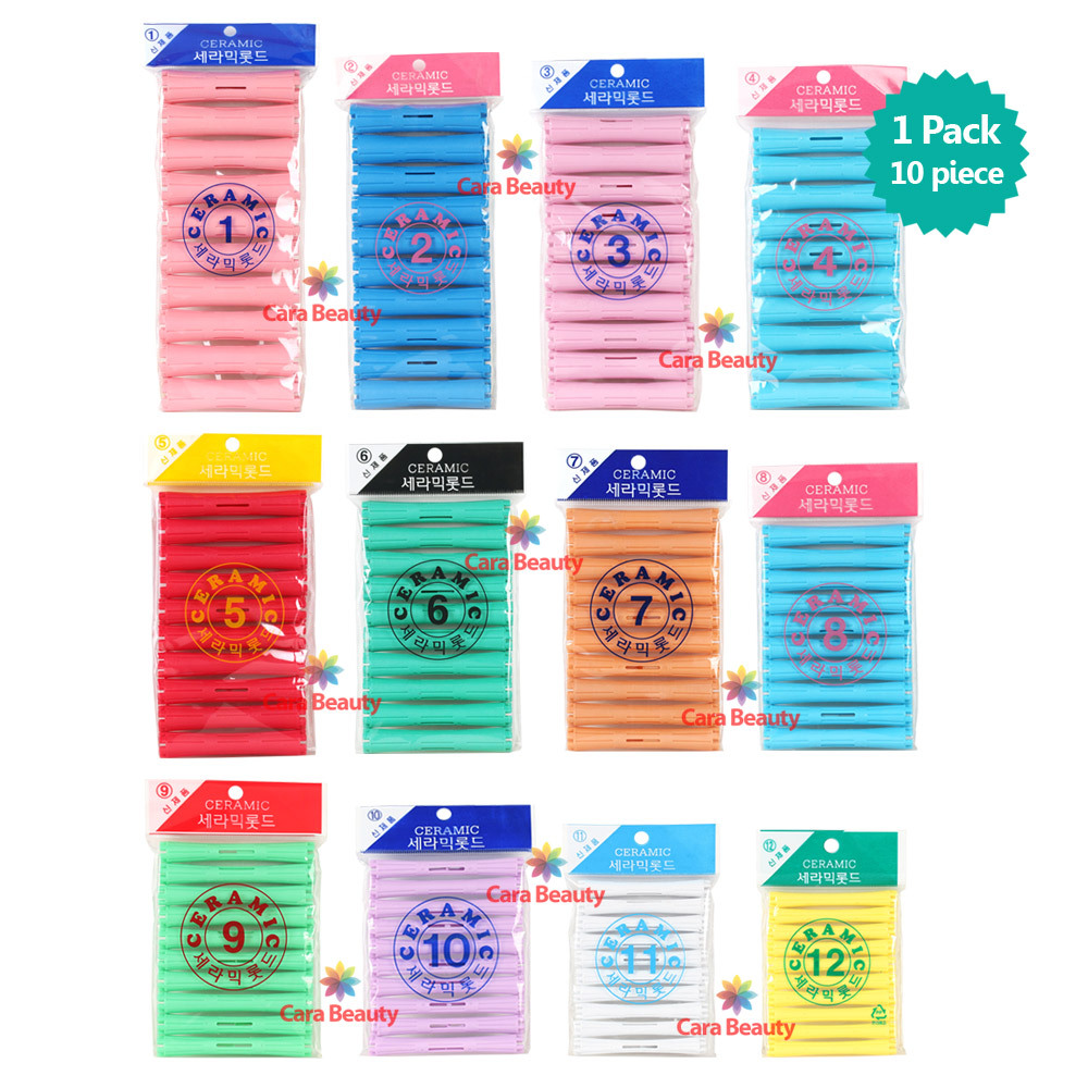 CERAMIC Perm/Wave Rods for Professional Salon (One Pack 10pcs)