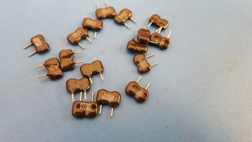 CAPACITOR, MICA, 330pf, 100V, 2%, CD10FA331GO3, CDE, 20 Pcs