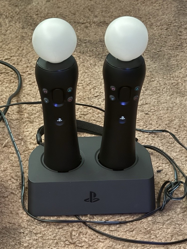 Sony PlayStation VR Headset Bundle Black White with Camera & Move Controllers