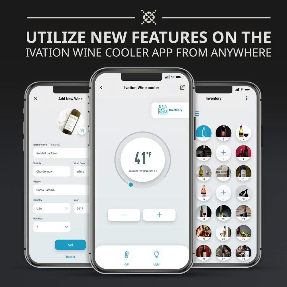 34 Bottle Compressor Wine Cooler Refrigerator with Wi-Fi Smart App Control Cooli