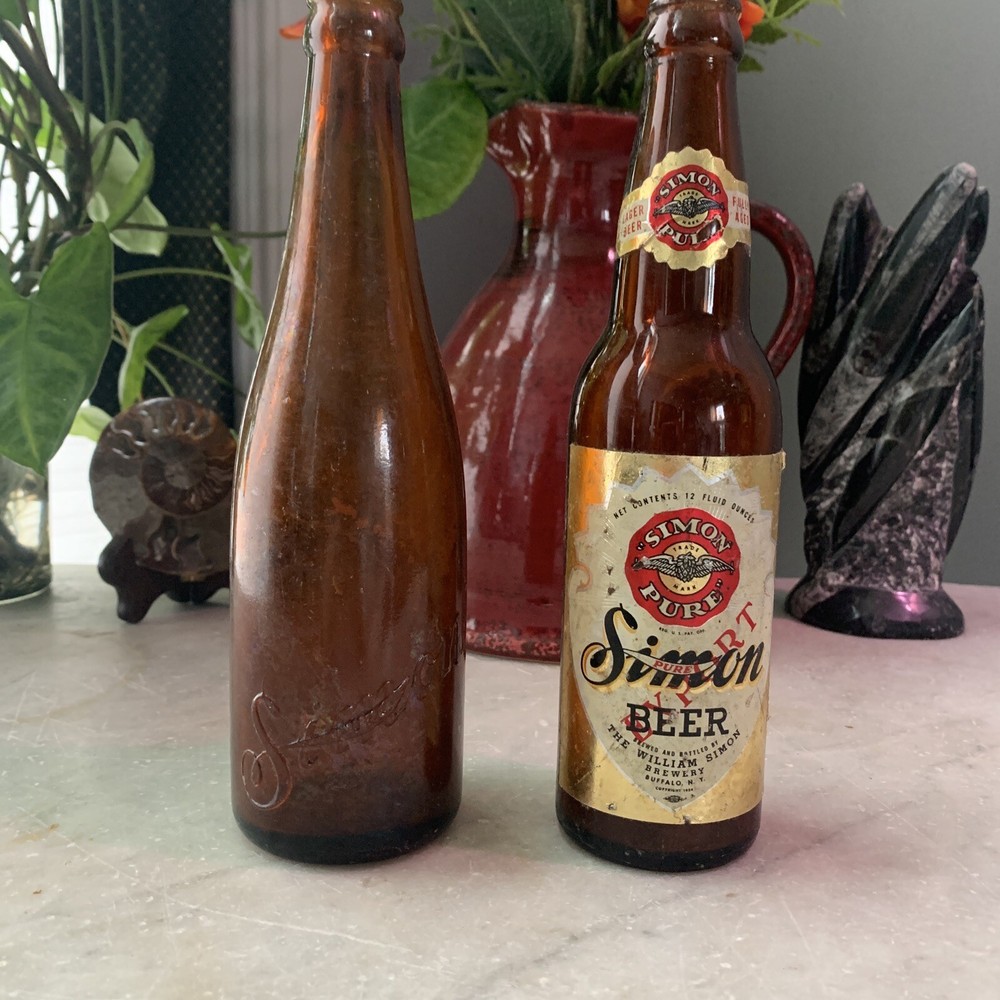 2 Simon Pure Vintage Original Beer Bottles