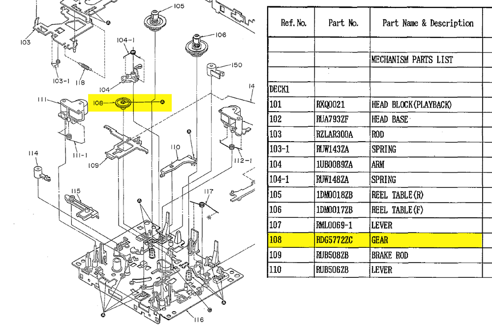 Technics / Panasonic RDG5772ZA / RDG5772ZC Premium Quality replacement [2X]