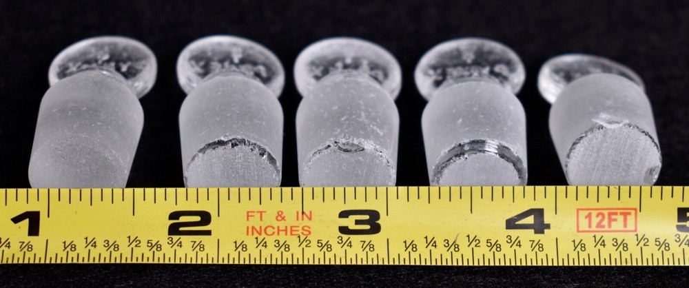 5 Count Pyrex # 16 Penny Head Glass Stoppers
