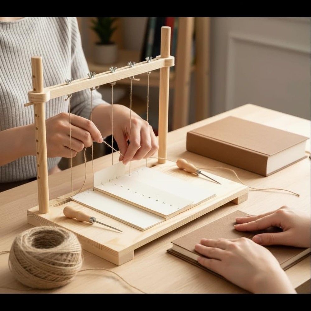 GeryVtee Bookbinding Sewing Frame Set Wood Book Binding Kits Variable,
