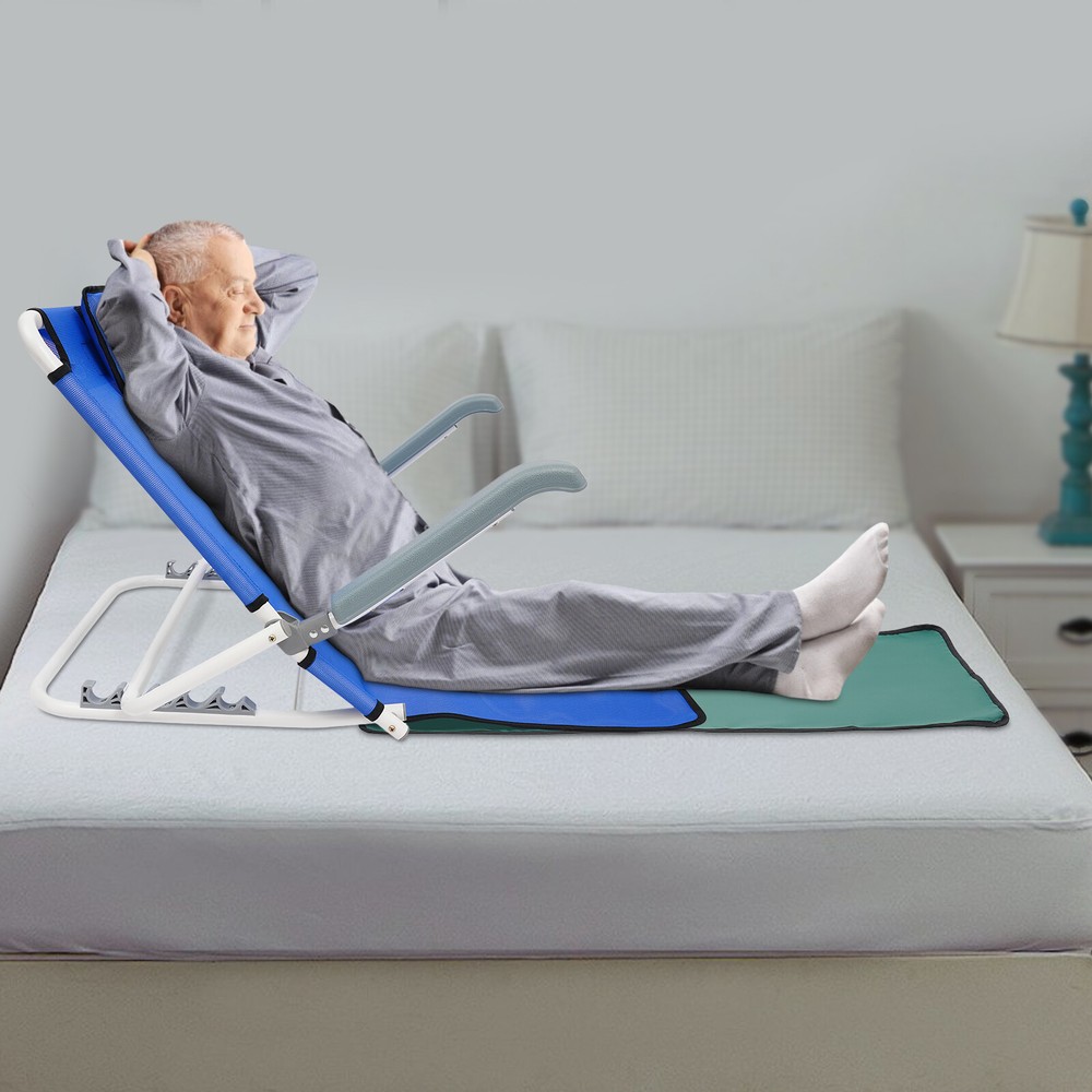 Adjustable Sit-Up Backrest Support with Armrests for Patient Care