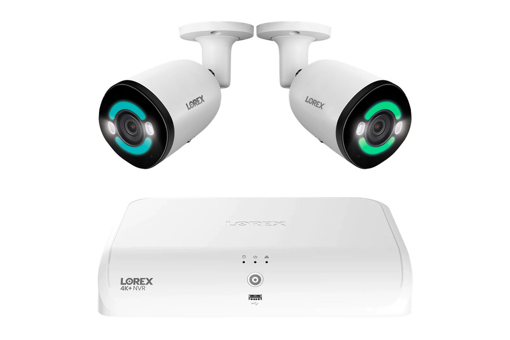 Lorex 4K+12MP Outdoor Security Camera System with 2 IP Wired Bullet Camera