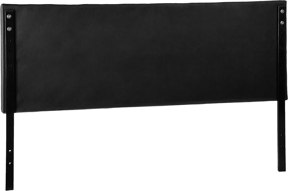 Sleek King Size Tufted Headboard in Gray Linen Polyester - Adjustable Height