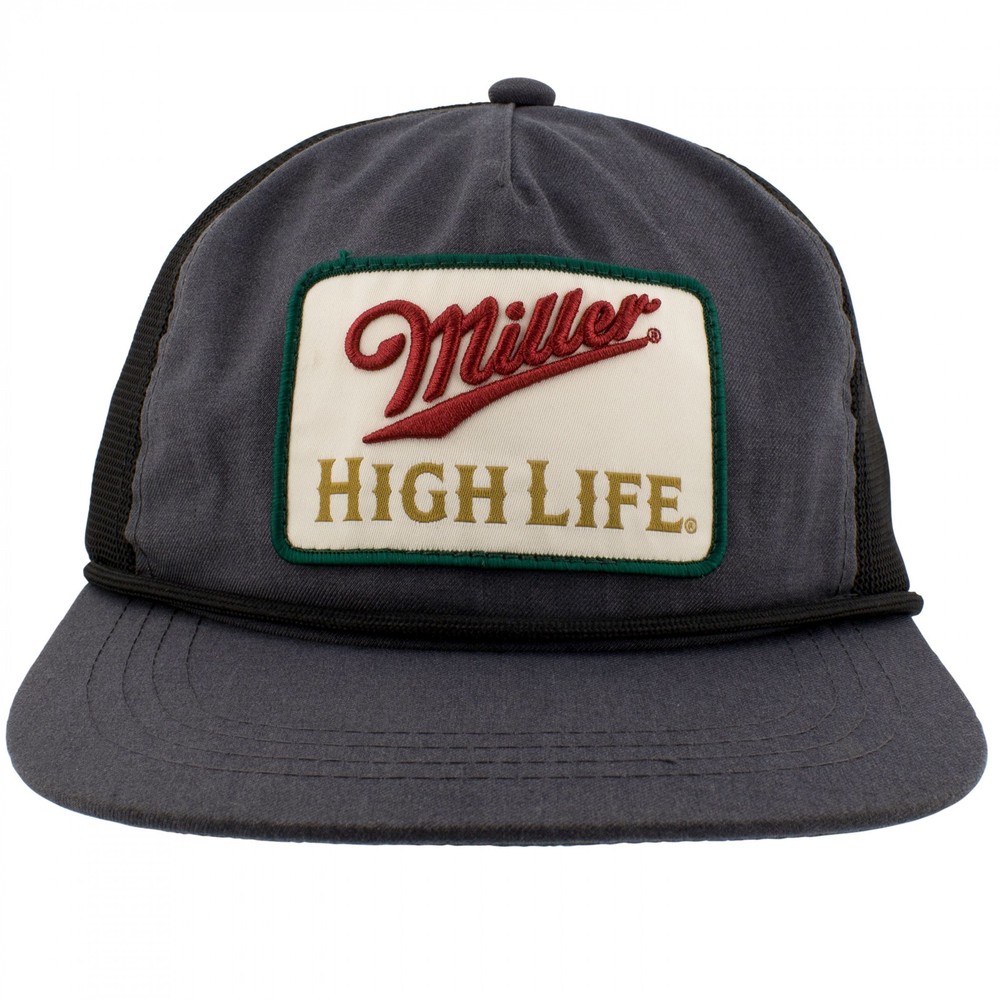 Miller High Life Logo Woven Label Hat Grey