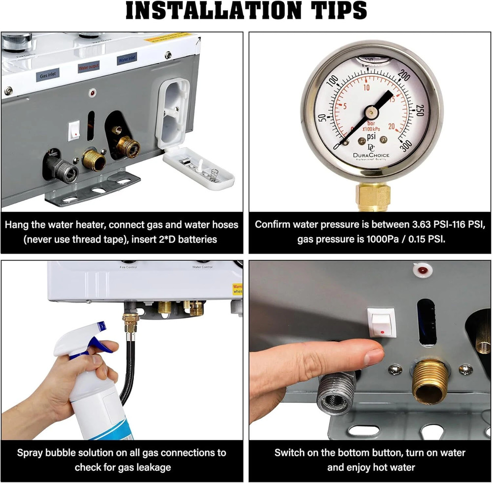 18L 5GPM LPG Propane Gas Hot Water Heater Tankless On-Demand Instant Boiler 36KW