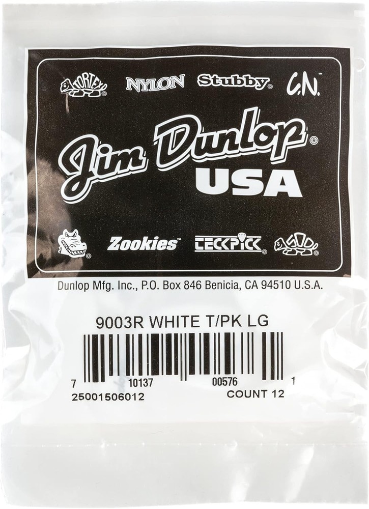 12-Pack Dunlop White Thumbpicks -Large