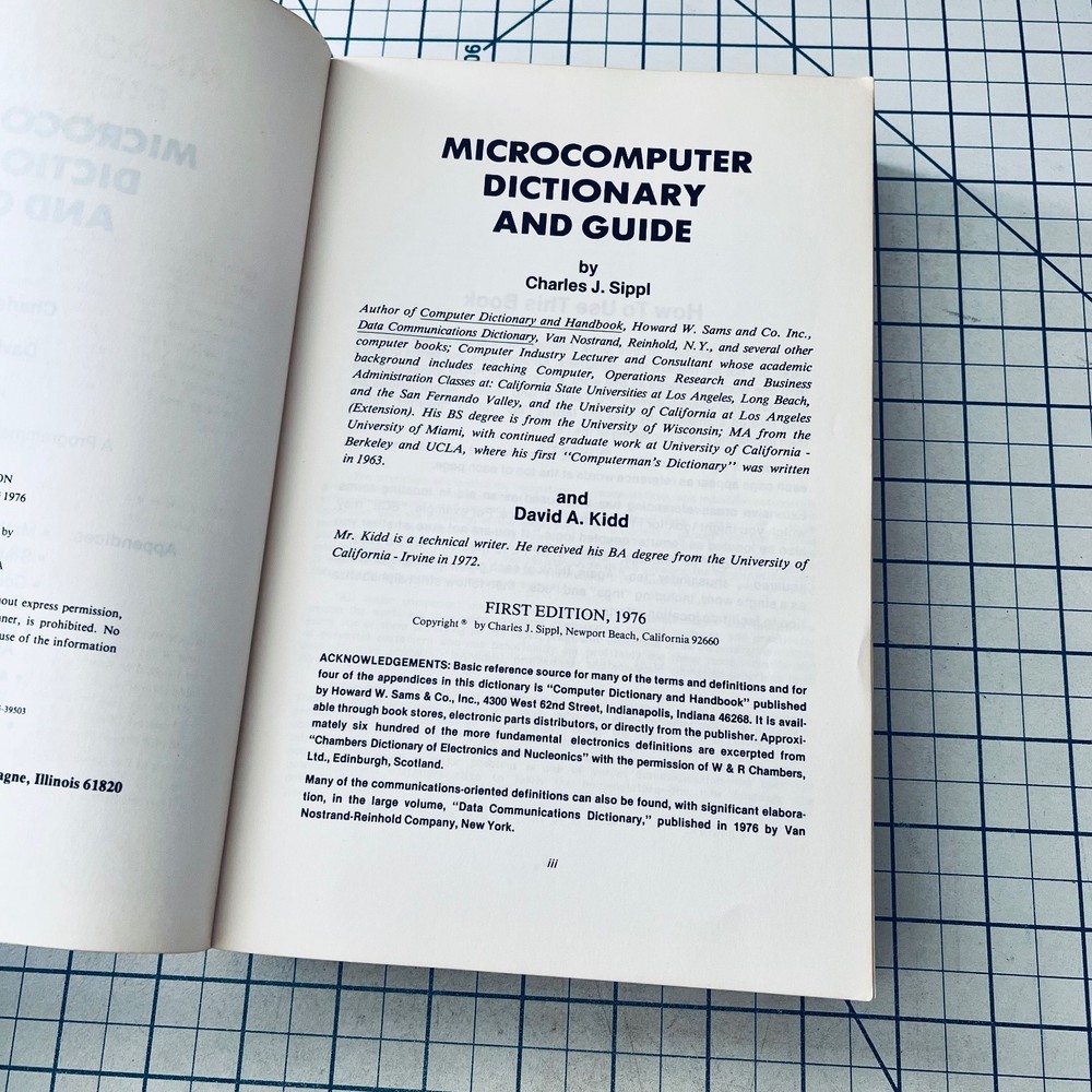 Microcomputer Dictionary and Guide 1976 Charles Sippl Vintage Computing Book