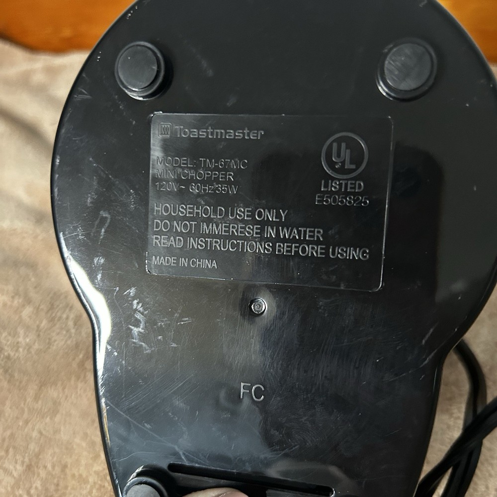 Toastmaster 1 1/2 Cup Mini Food Chopper Processor Tested Working