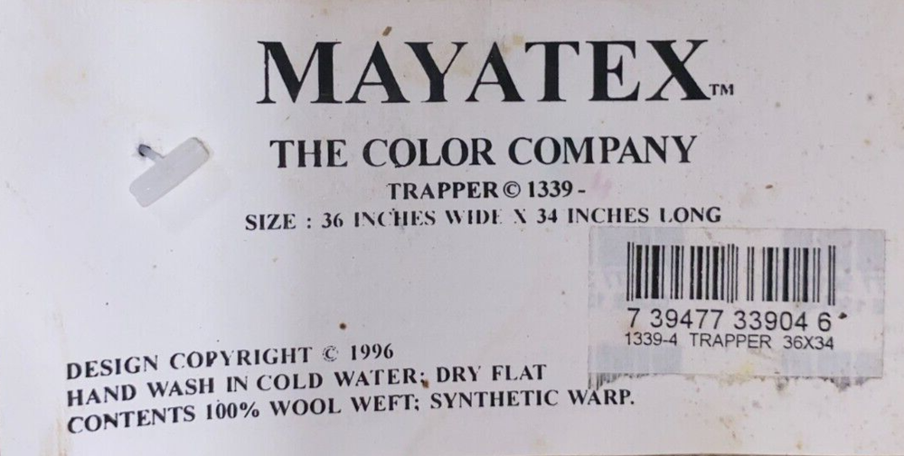 NWT MAYATEX TRAPPER WOOL SADDLE BLANKET BLACK /WHITE / TAN 36'' X 34''