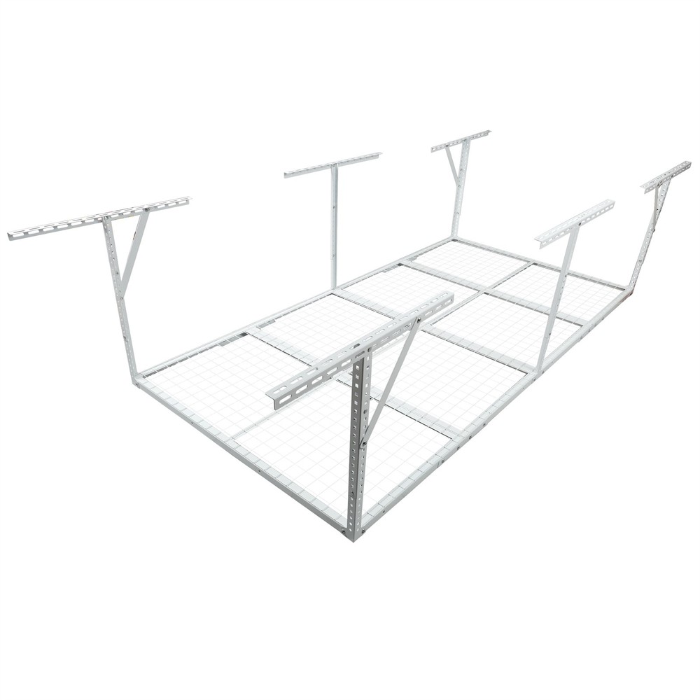 4x8FT Adjustable Ceiling Overhead Garage Storage Rack 600lbs Wall Tool Rack