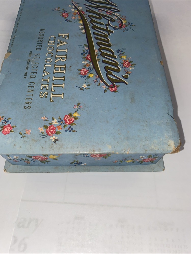VTG Whitman’s Fairhill Chocolates Empty Box Assorted Selected Centers 1lb Box