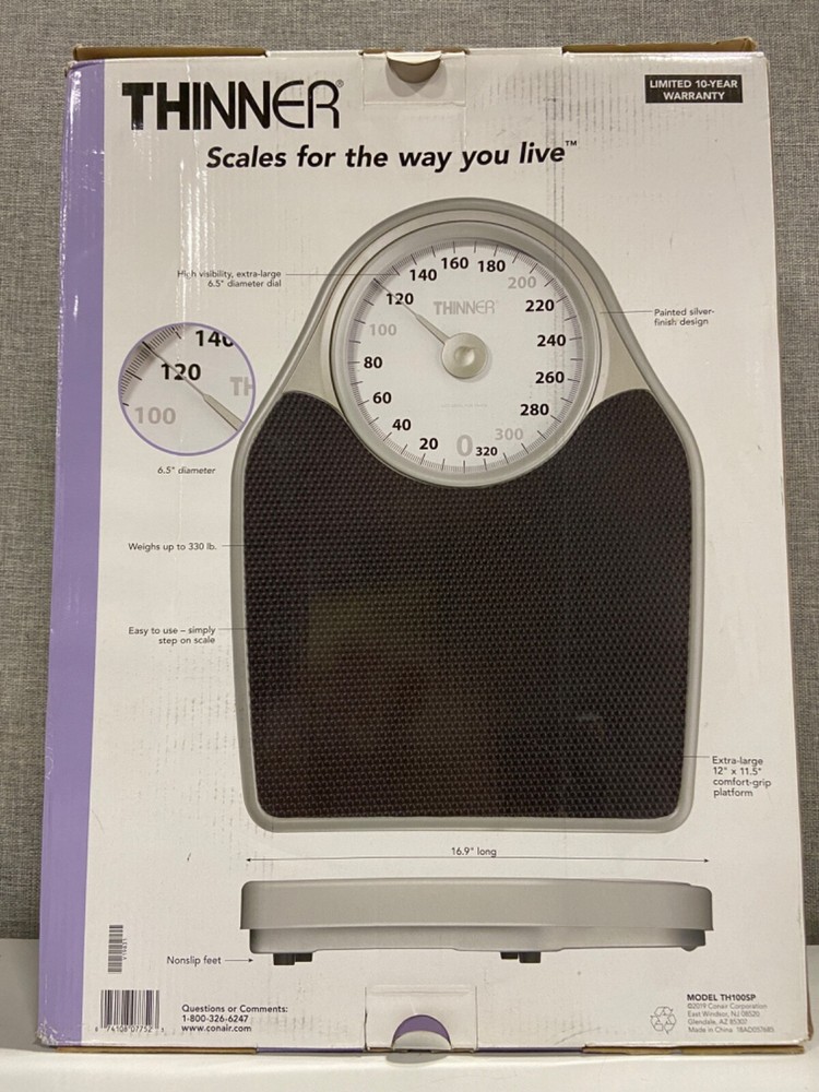 Thinner XL Dial Analog Scale-Black Matte and Silver