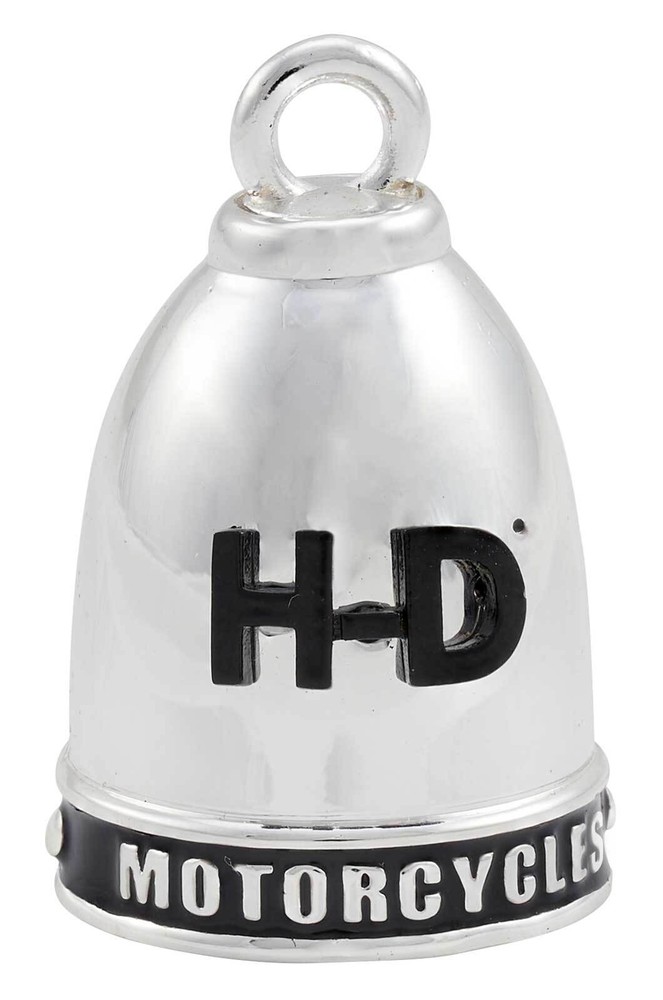 Harley-Davidson Motorcycle H-D Classic Bar & Shield Ride Bell - Black On Silver