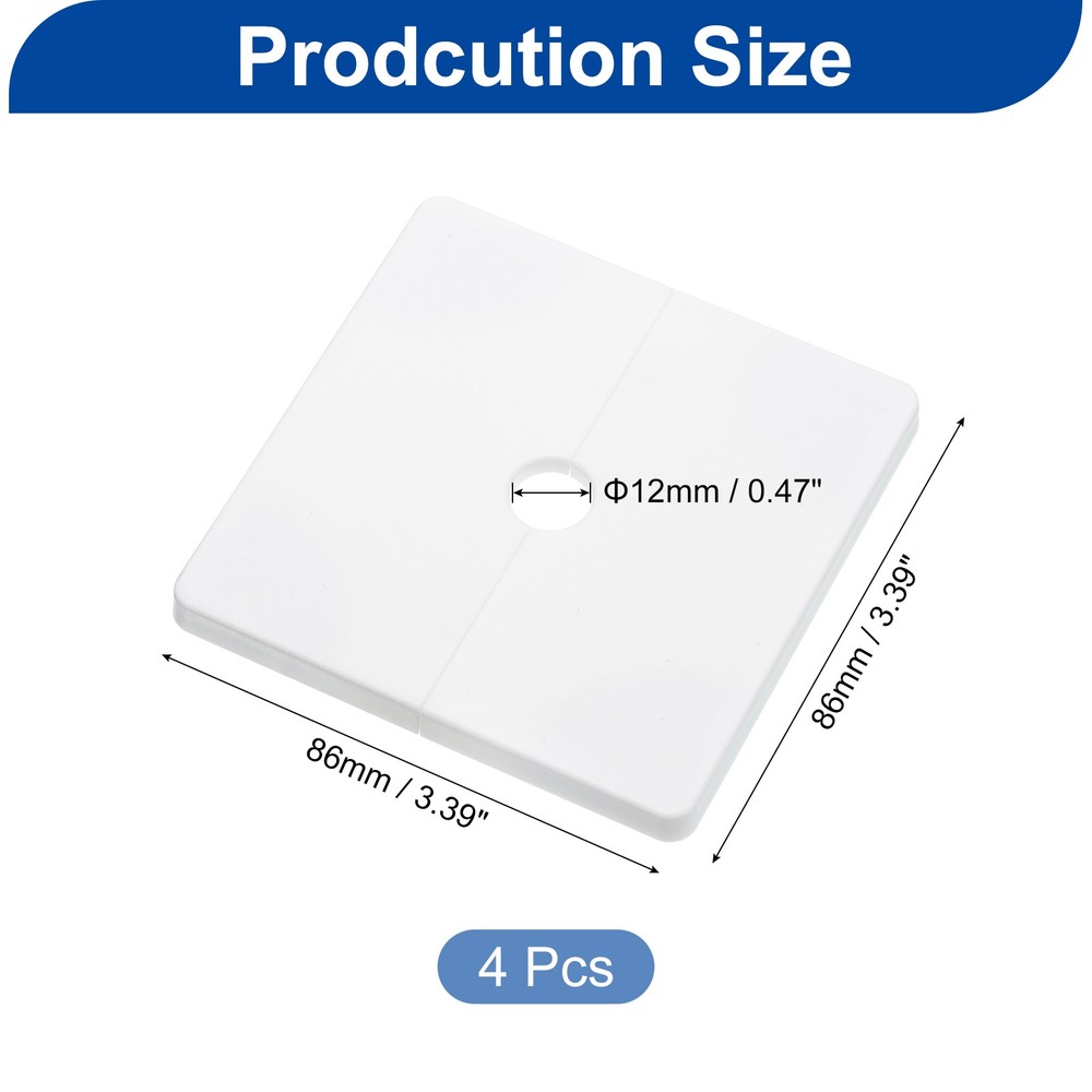4pcs ABS Wall Mounting Plate with Split Flange Diameter 12mm White