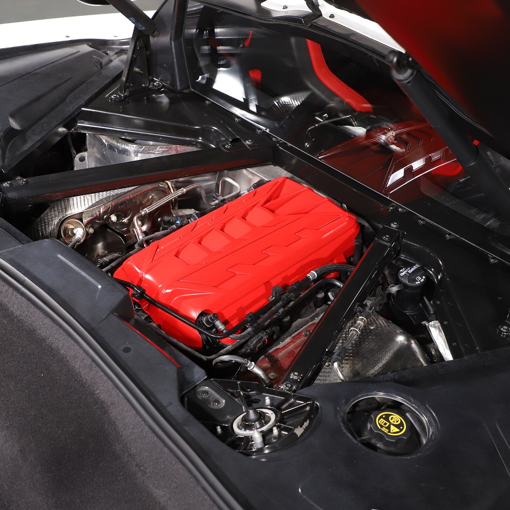 For 2020-Up Corvette C8 ABS Plastic Red Engine Cover