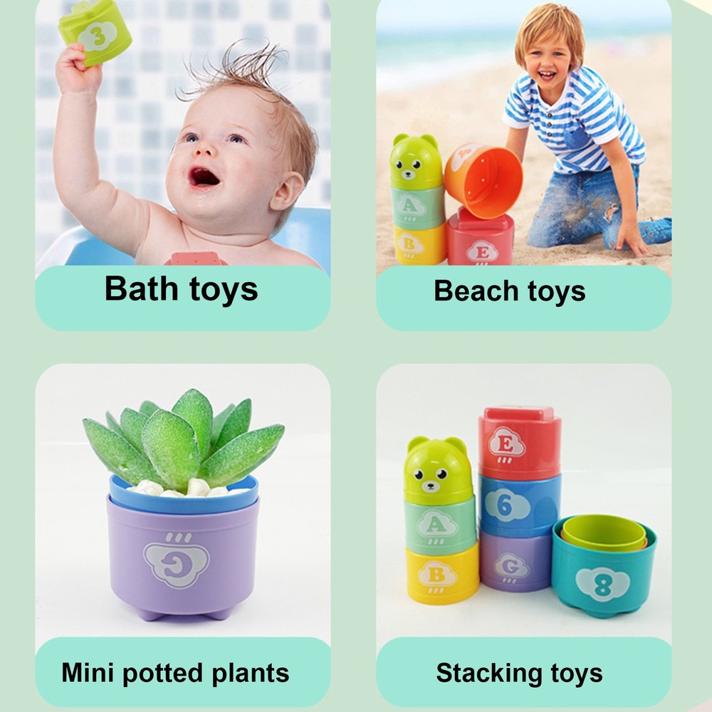 Stacking Cups Educational Nesting Cups Number Letter Stacking Cups Toy Fun Cute