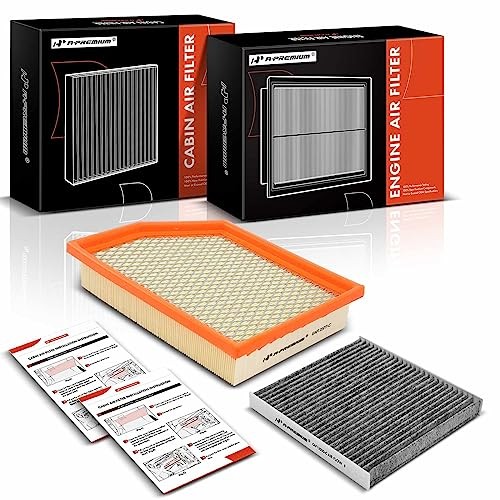 2-PC Engine & Cabin Air Filter with Activated Carbon Compatible with Jeep