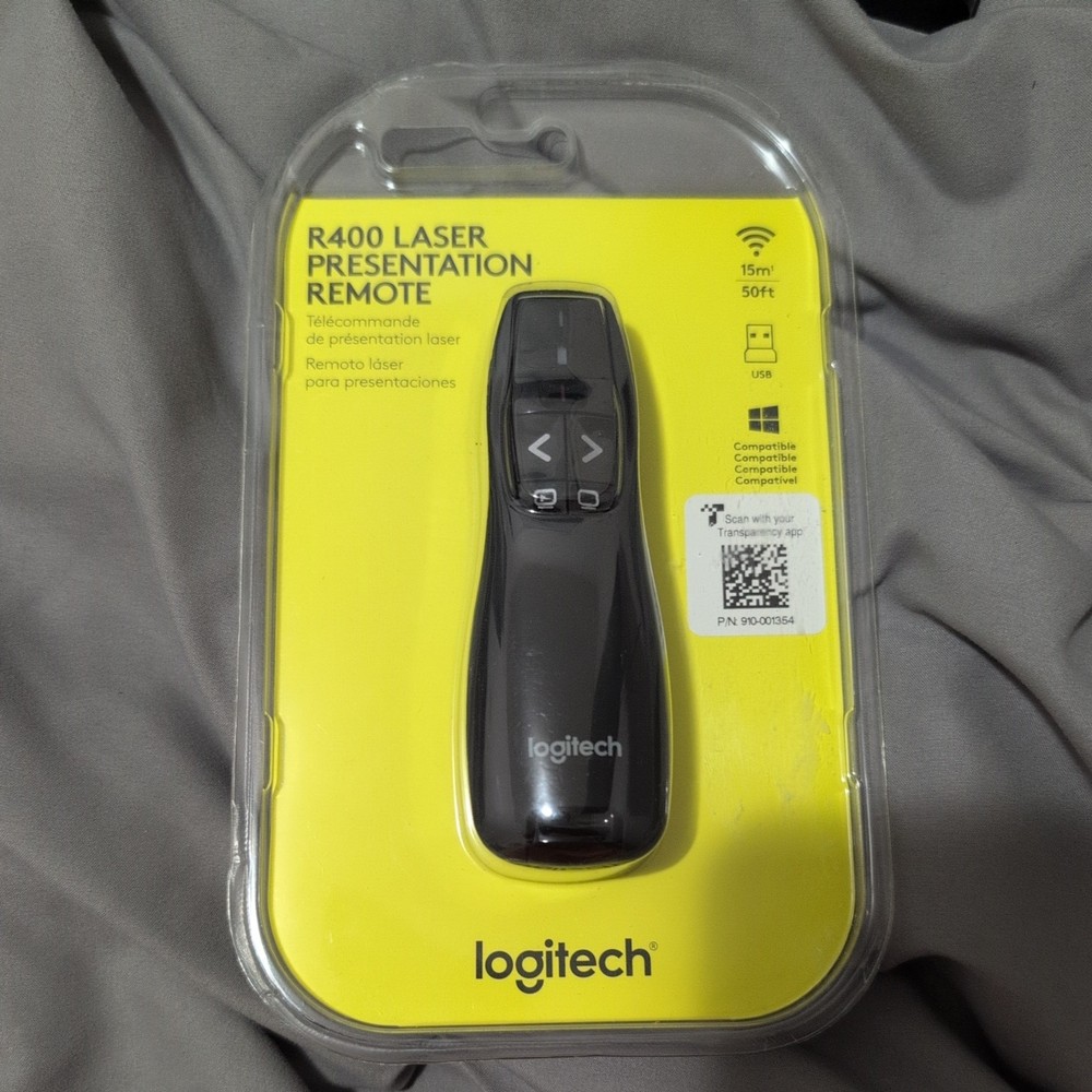 Logitech R400 Wireless Presenter Clicker with Red Laser Pointer
