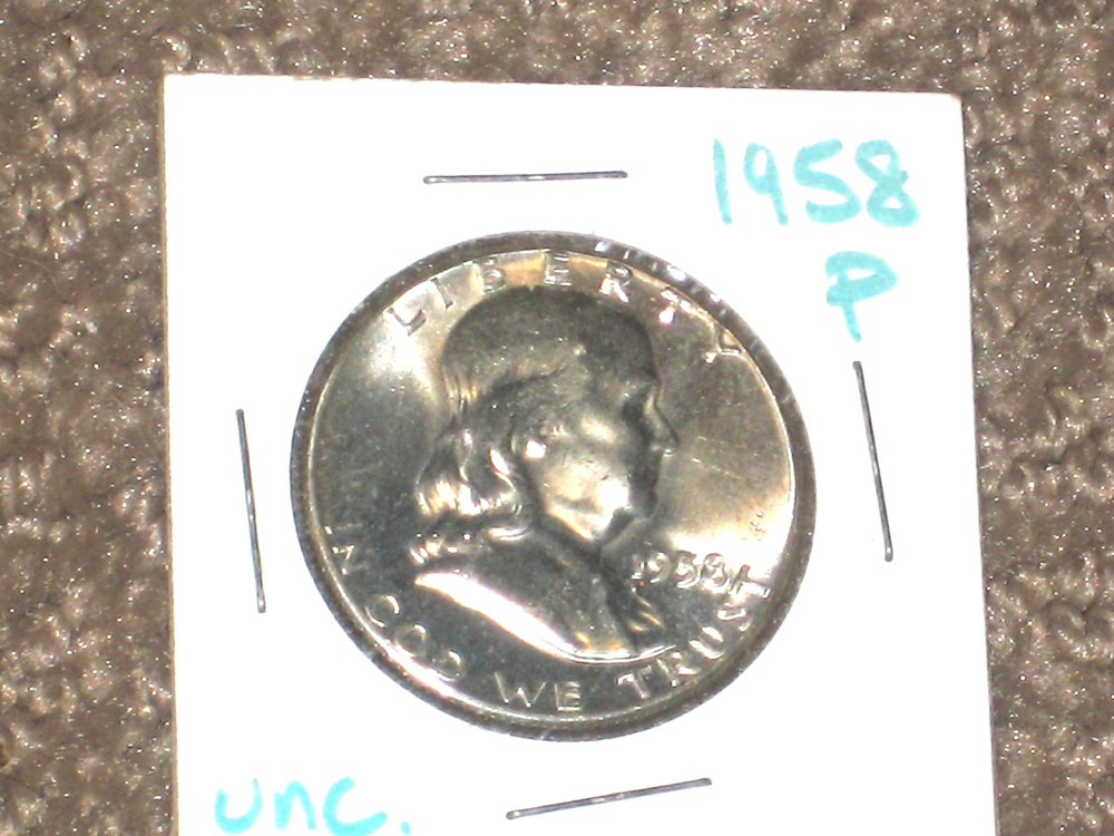 1958 Franklin Half Dollar Silver, FBL Uncirculated