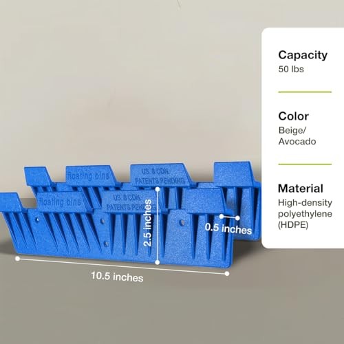 Recycle Bin Wall Mount (2 Pack), Blue Bin Hanger for Garage Organization,