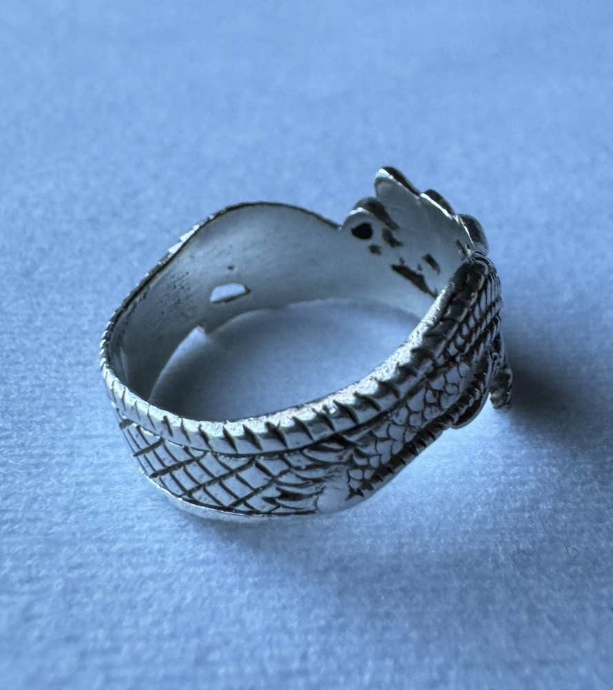 Sterling Silver Dragon Playing Ball Size 9