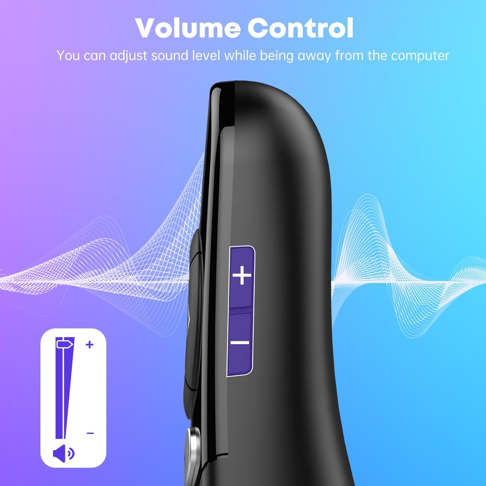 2 in 1 Type C USB Presentation Clicker with Physical and Digital Function, RF...