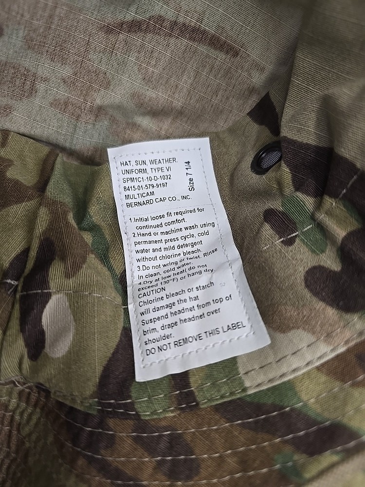 Hat Sun Weather Uniform Type VI 7 1/4 #22 Multicam