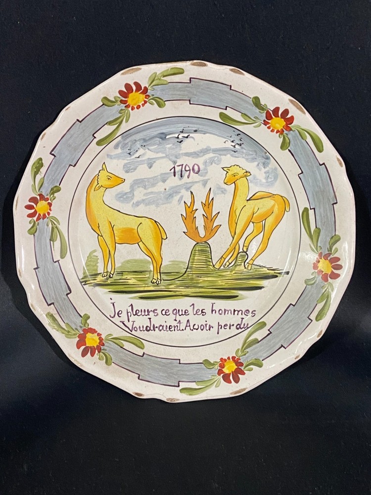 Nevers Faience Plate Style Revolutionary XIX