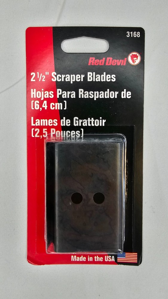 Red Devil 3168 Replacement Double-Edge Scraper Blade 2 Pack, 2.5 Inch