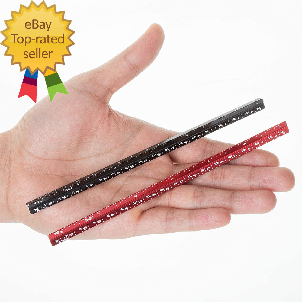 6 Inch, 2 Pack, Pocket Size Ruler, Small Architectural Scale