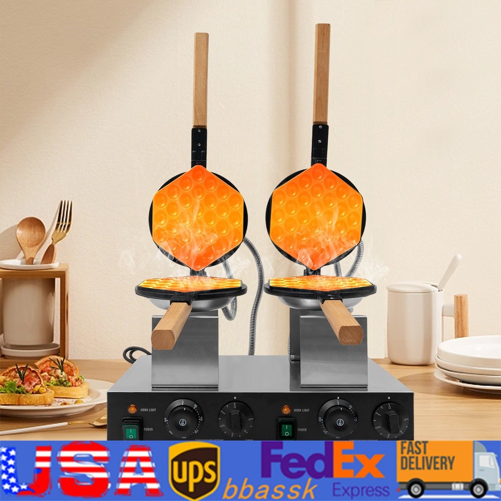 Double-head Commercial Waffle Making Machine Non-stick Egg Waffle Maker