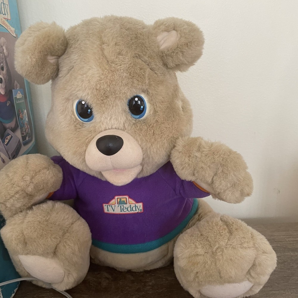 TV Teddy VCR Interactive Wireless Teddy bear W Box Vintage