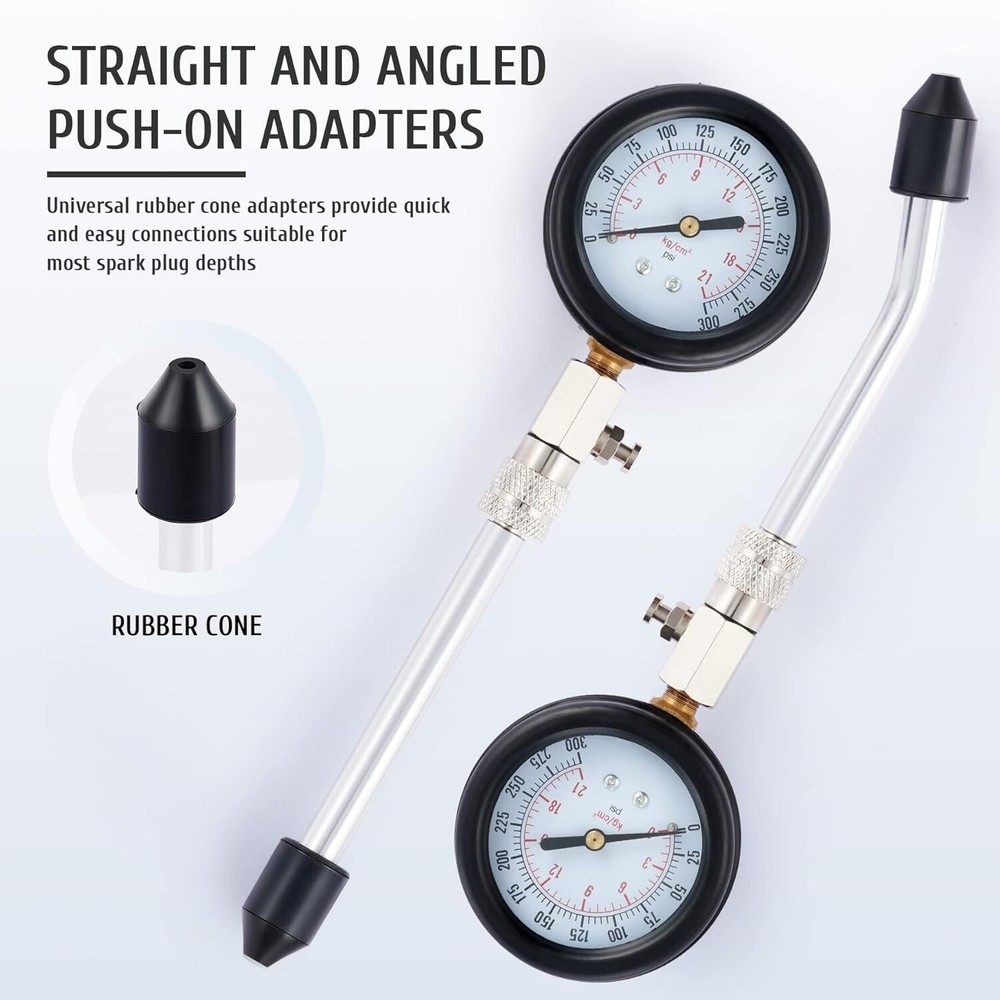 Advanced Universal Engine Compression Tester with Adaptors for Petrol Engines