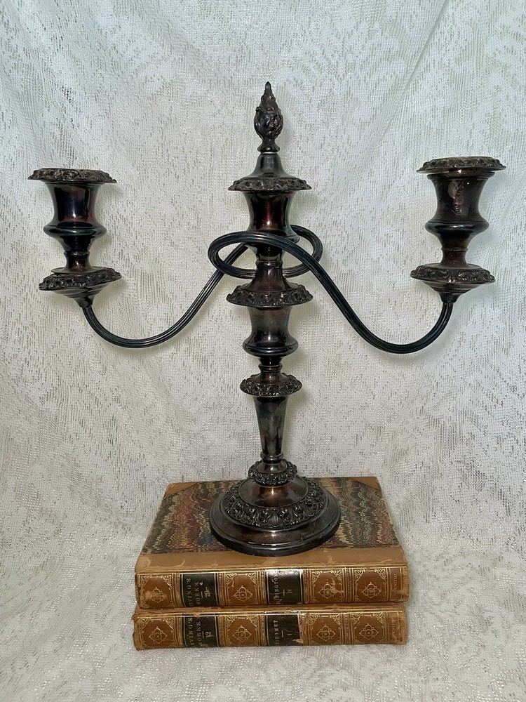 antique silver candelabra pair