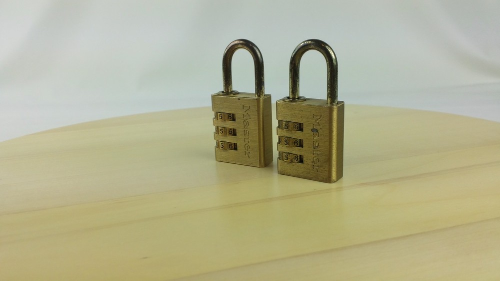 2x Master Padlock 3-Digit Combination Resettable Lock Bronze