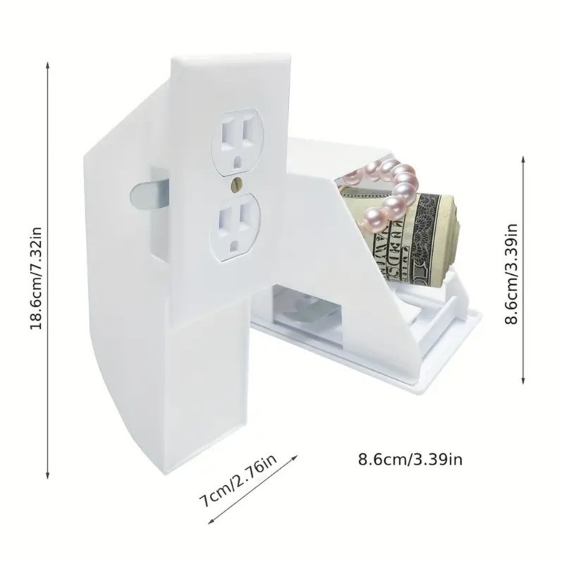 Durable Wall Socket Safe Secret Storage Container For Key And Money Storage