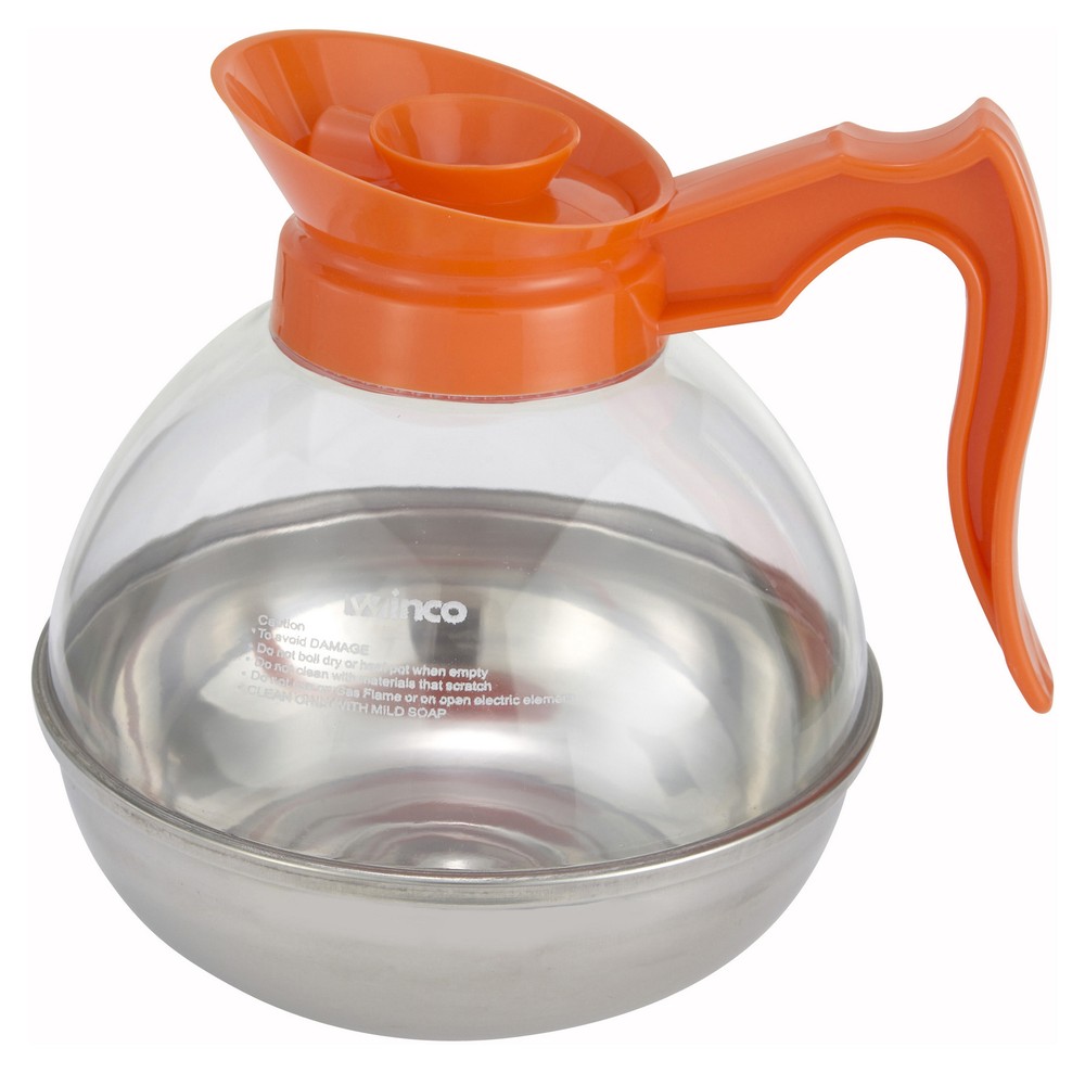 64oz Coffee Decanter, Orange, S/S Base (12 Each)