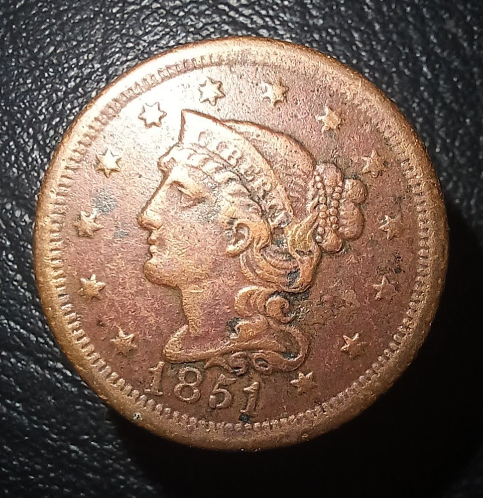 1851 Braided Hair Large Cent