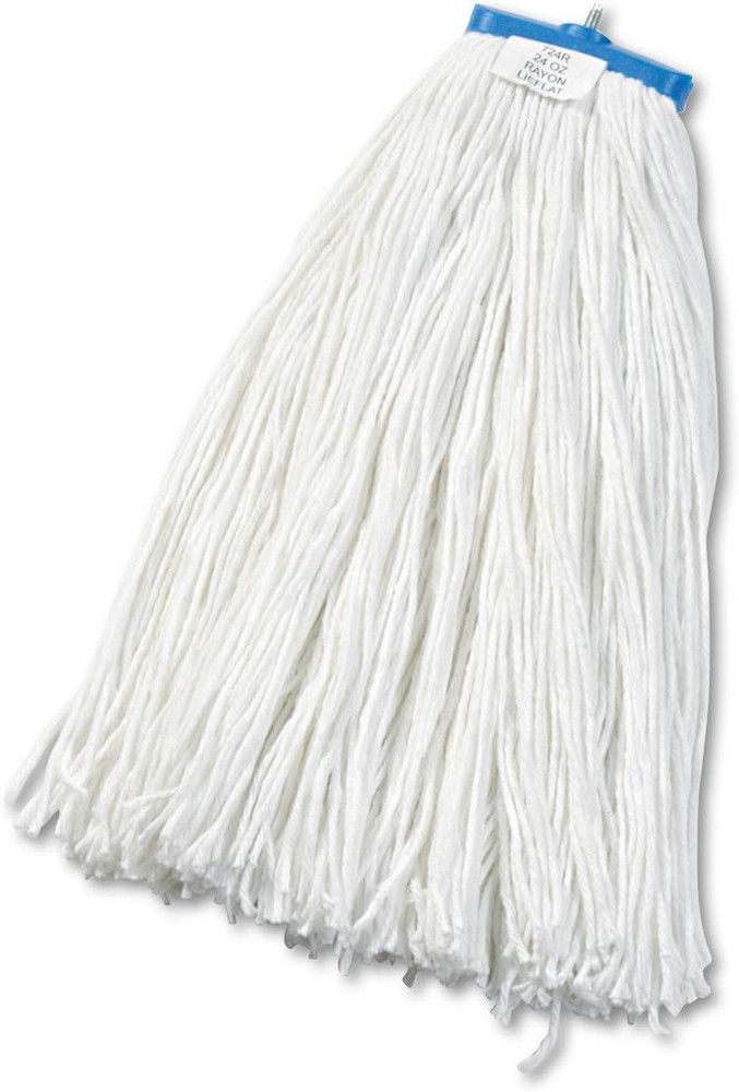 Boardwalk 724REA Cut-End Lie-Flat Wet Mop Head, Rayon, 24Oz, White