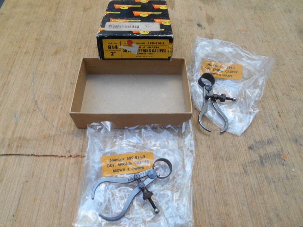 BROWN & SHARPE 599-814-2 OUTSIDE CALIPERS , 2" , NOS