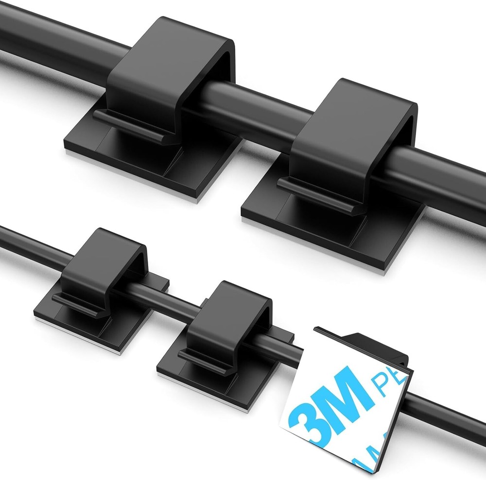 Eco-Friendly Adhesive Cable Clips Set - 100 PCS for Home & Office Organization