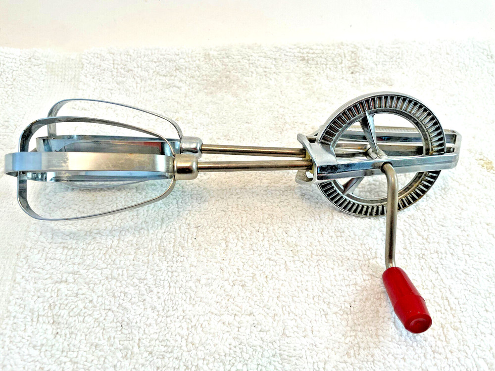 VTG Sky Line Stainless Egg Beater Red Plastic Handle Made in England