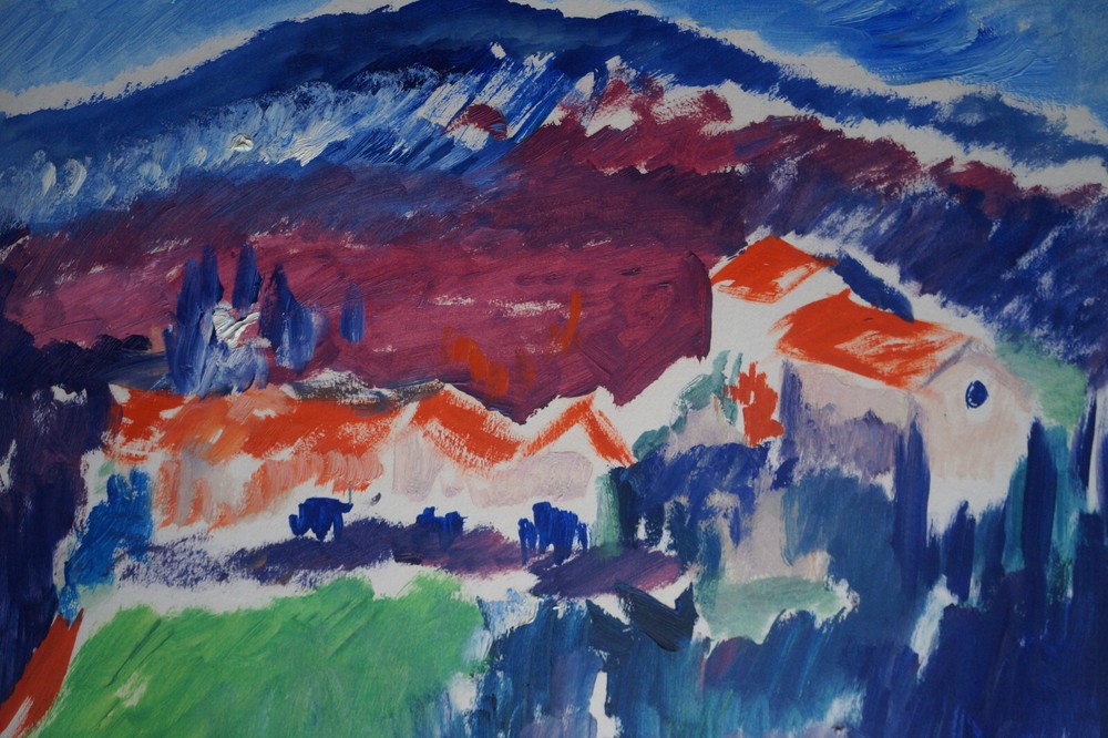 Drawing Gouache Landscape Signed Robert Calix (